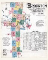 1889 Town Map of Brockton Plymouth County Massachusetts
