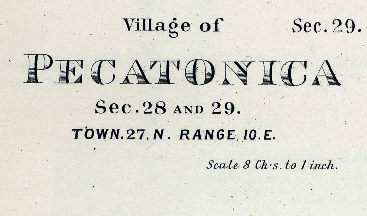 1886 Map of Pecatonica Winnebago County Illinois