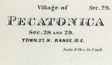 1886 Map of Pecatonica Winnebago County Illinois