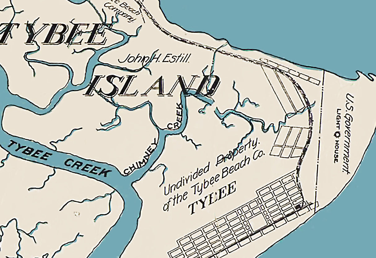 1906 Map of Tybee Island Georgia