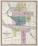 1886 Map of Rockton Winnebago County Illinois