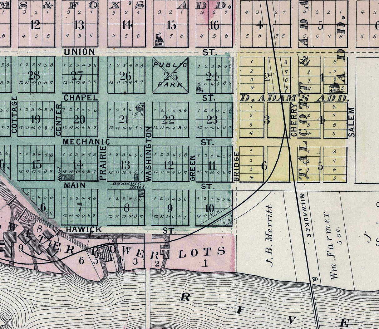 1886 Map of Rockton Winnebago County Illinois