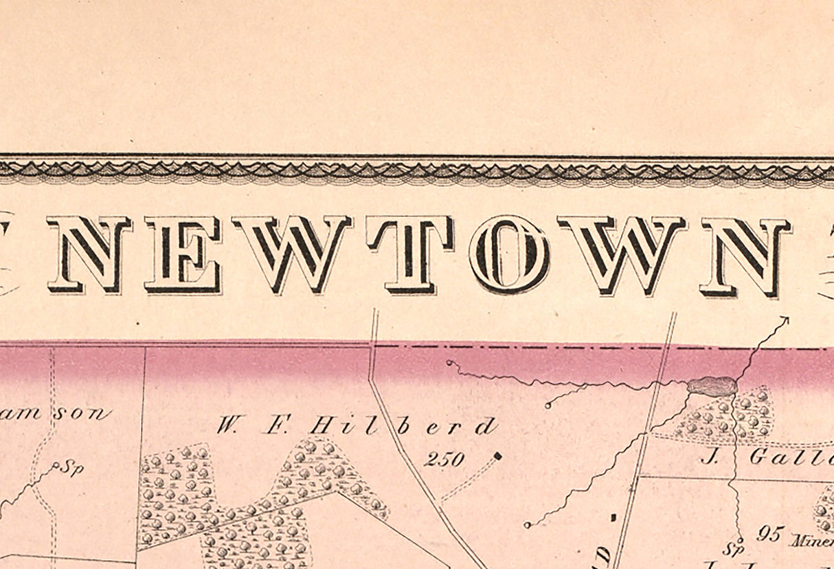 1875 Map of Newtown Township Delaware County Pennsylvania