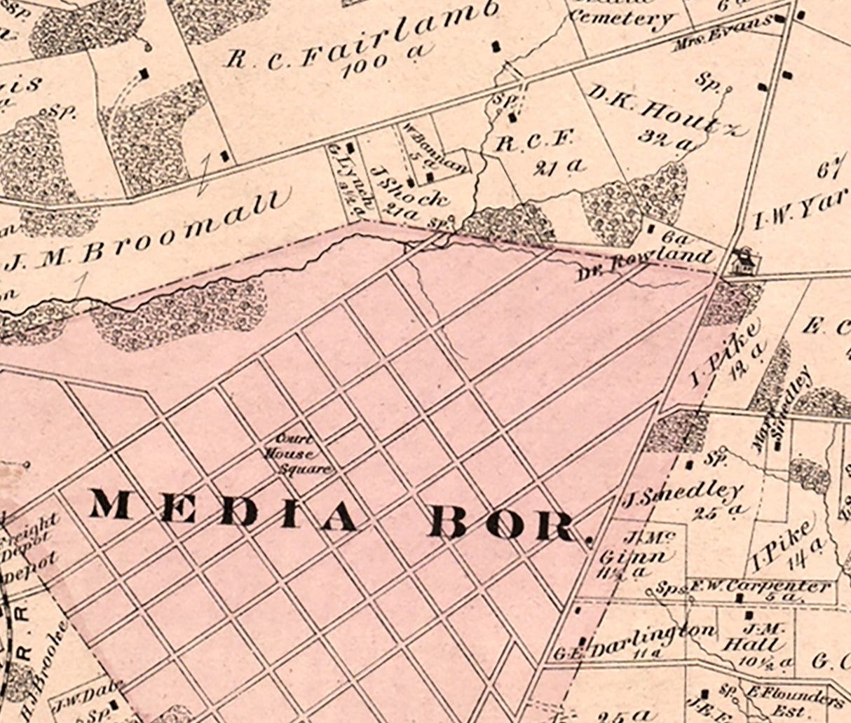 1875 Map of Upper Providence Township Delaware County Pennsylvania