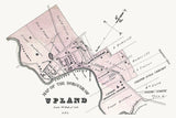 1875 Town Map of Upland Delaware County Pennsylvania