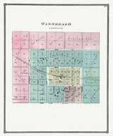 1886 Town Map of Winnebago Illinois