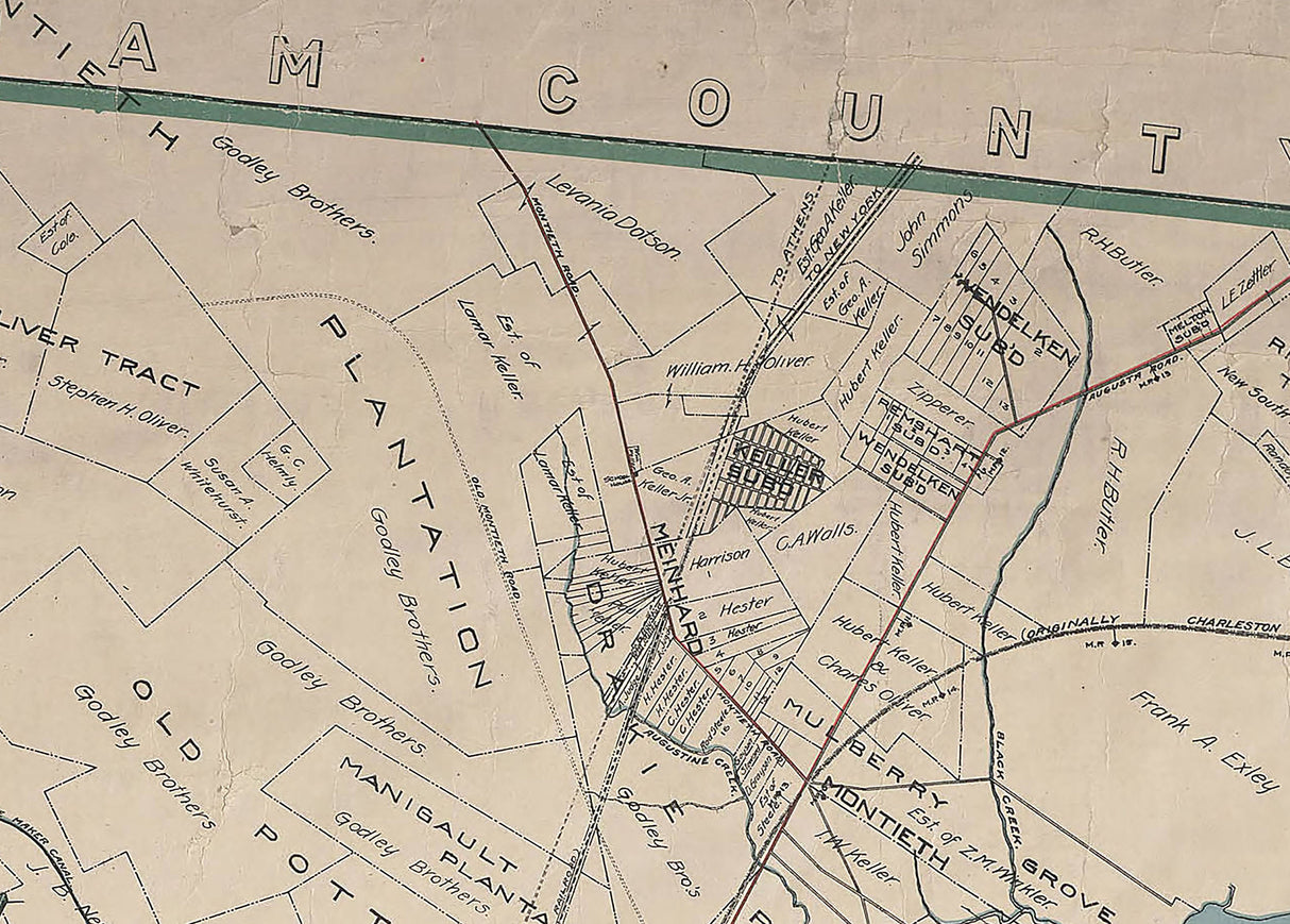 1906 Map of Chatham County Georgia Savannah