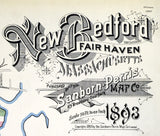 1893 Town Map of New Bedford Bristol County Massachusetts