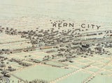 1901 Panoramic Map of Bakersfield Kern County California