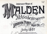 1897 Town Map of Malden Middlesex County Massachusetts