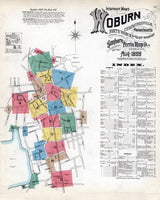 1899 Town Map of Woburn Middlesex County Massachusetts