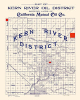 1899 Map of Kern River Oil District Bakersfield California