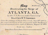 1864 Map of Atlanta Georgia During Civil War