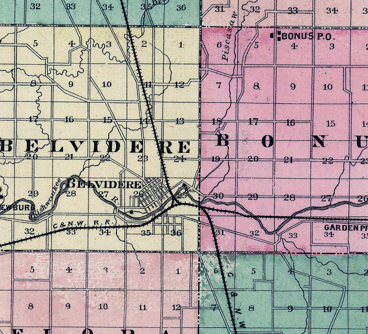 1886 Map of Boone County Illinois