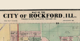 1886 Map of Rockford Boone County Illinois