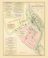 1873 Map of Mannington Marion County West Virginia