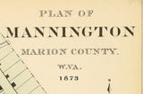 1873 Map of Mannington Marion County West Virginia