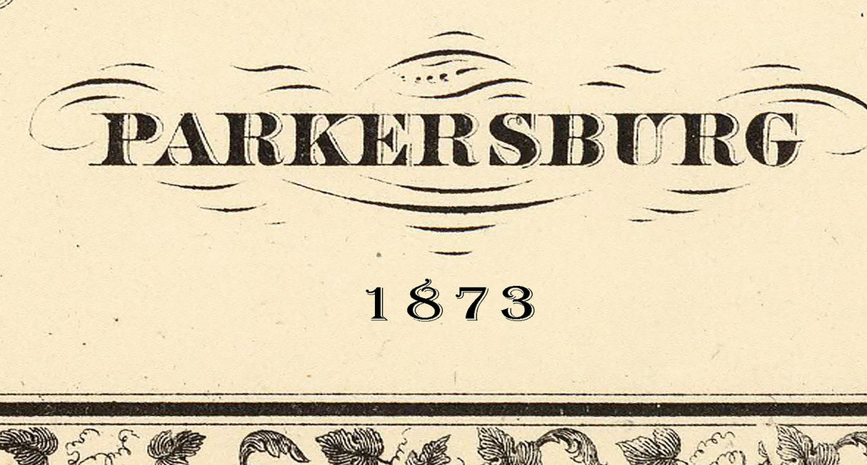1873 Map of Parkersburg West Virginia