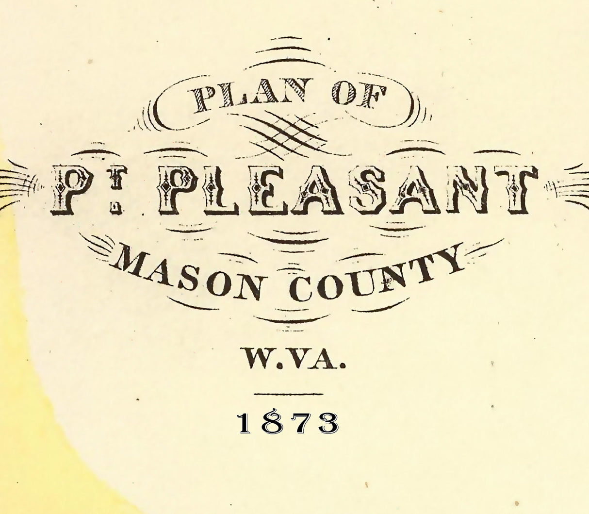 1873 Map of Pt Pleasant Mason County West Virginia