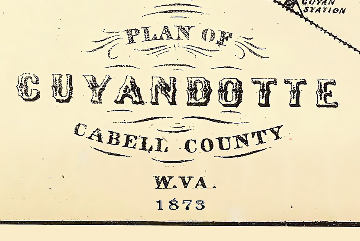 1873 Map of Cuyandotte Cabell County West Virginia