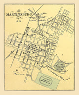 1873 Map of Mannington Marion County West Virginia
