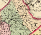 1873 Map of Clay Webster Nicholas and Fayette County West Virginia