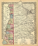 1873 Map of Hancock Brooke Ohio and Marshall County West Virginia