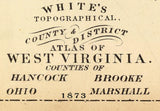 1873 Map of Hancock Brooke Ohio and Marshall County West Virginia