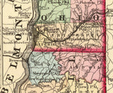 1873 Map of Hancock Brooke Ohio and Marshall County West Virginia