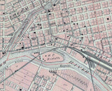 1876 Map of Logansport Cass County Indiana