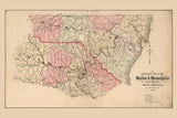 1886 Map of Marion and Monongalia County West Virginia