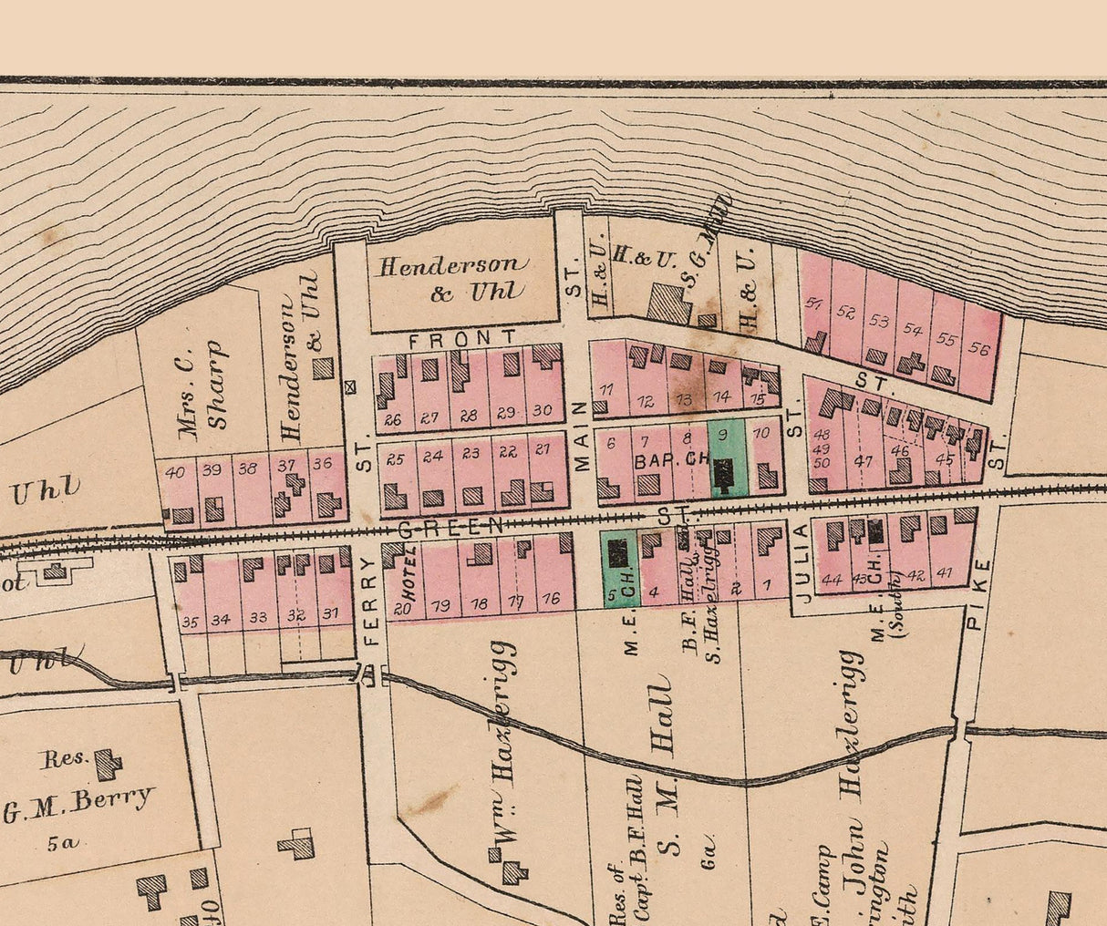 1886 Map of Williamstown West Virginia
