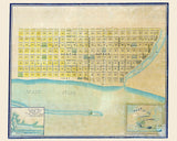 1840 Town Map of Calhoun Texas Matagorda Bay