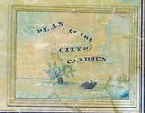 1840 Town Map of Calhoun Texas Matagorda Bay