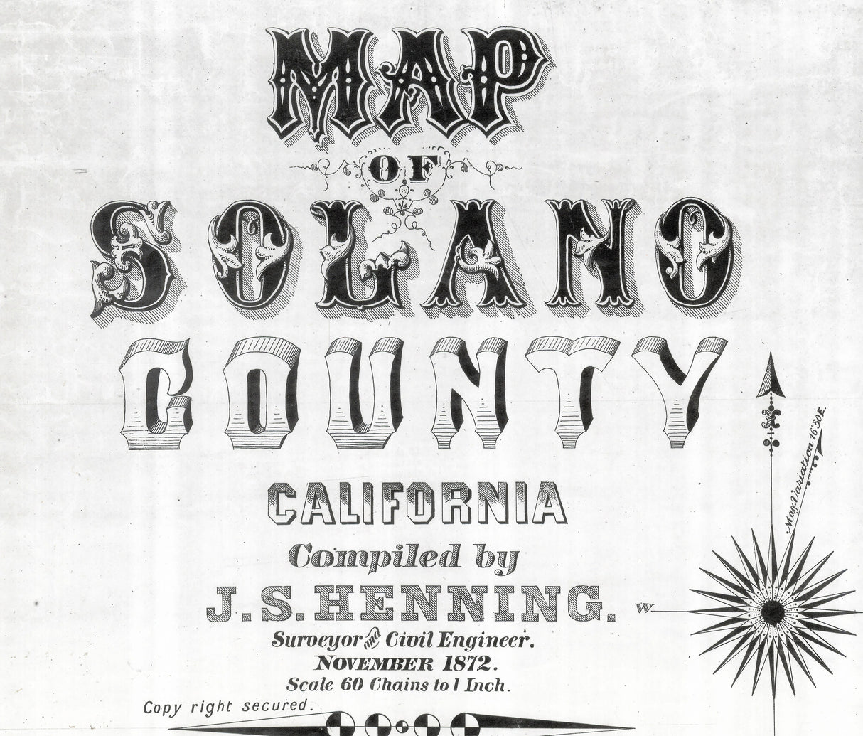 1872 Map of Solano County California