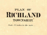 1865 Map of Richland Township Venango County Pennsylvania Oil Region