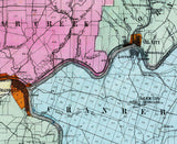 1865 Map of Venango County Pennsylvania Oil Region