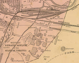 1885 Map of Staunton Augusta County Virginia
