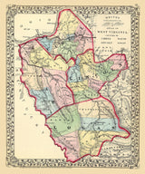 1873 Map of Cabell Wayne Lincoln and Logan County West Virginia