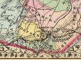 1873 Map of Pocohontas and Greenbrier County West Virginia