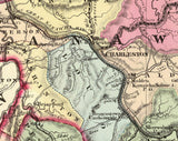 1873 Map of Putnam Kanawha and Boone County West Virginia