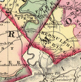 1873 Map of Raleigh Mercer Summers and Monroe County West Virginia