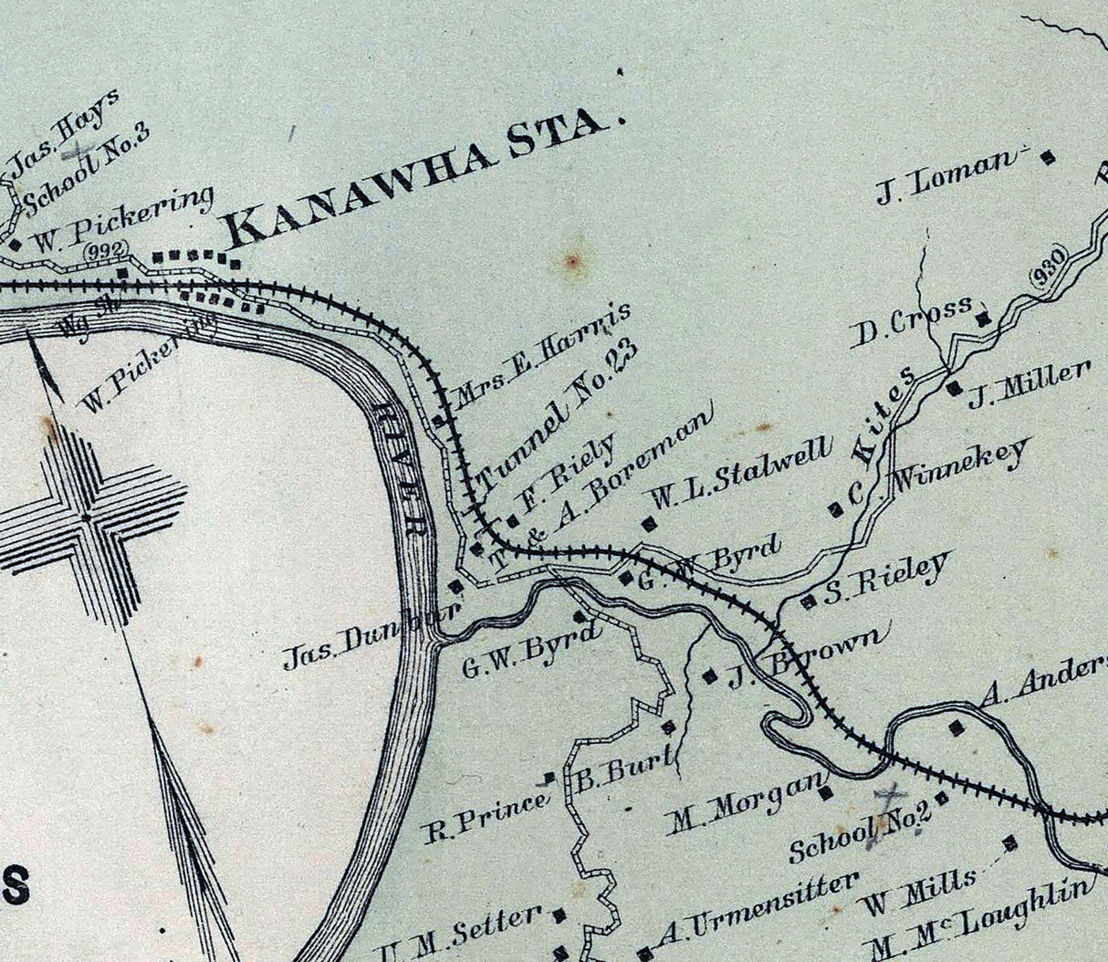 1886 Map of Clay District Wood County West Virginia