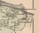 1886 Map of Lubeck District Wood County West Virginia