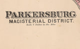 1886 Map of Parkersburg District Wood County West Virginia