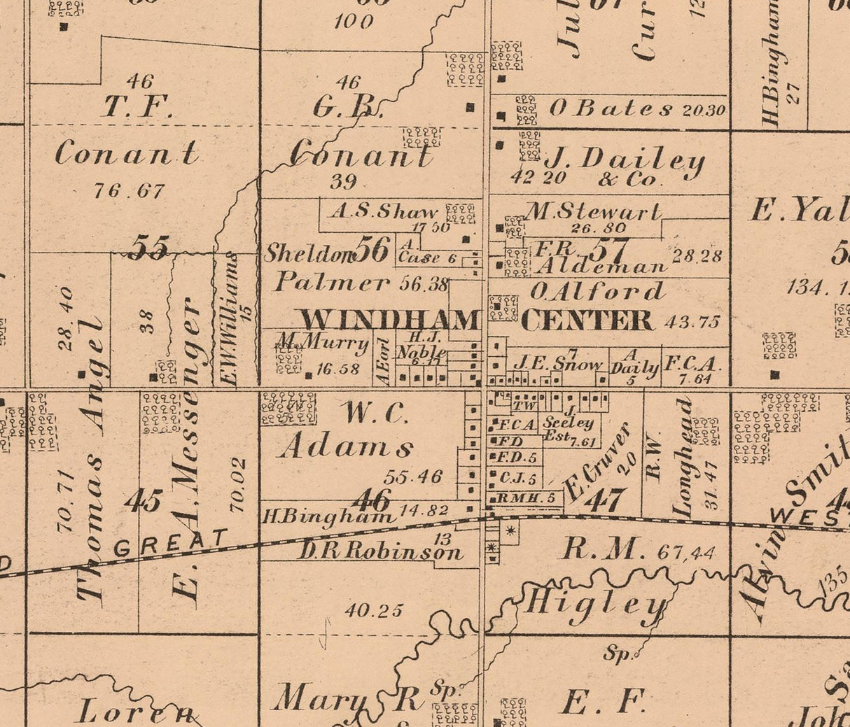 1874 Map of Windham Township Portage County Ohio