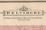 1886 Map of Belvidere Township Boone County Illinois