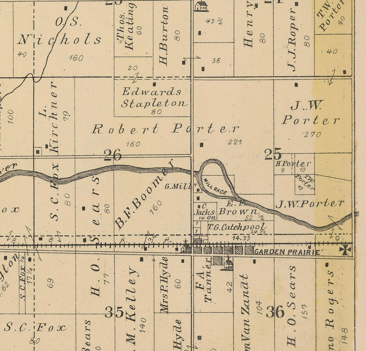 1886 Map of Bonus Township Boone County Illinois