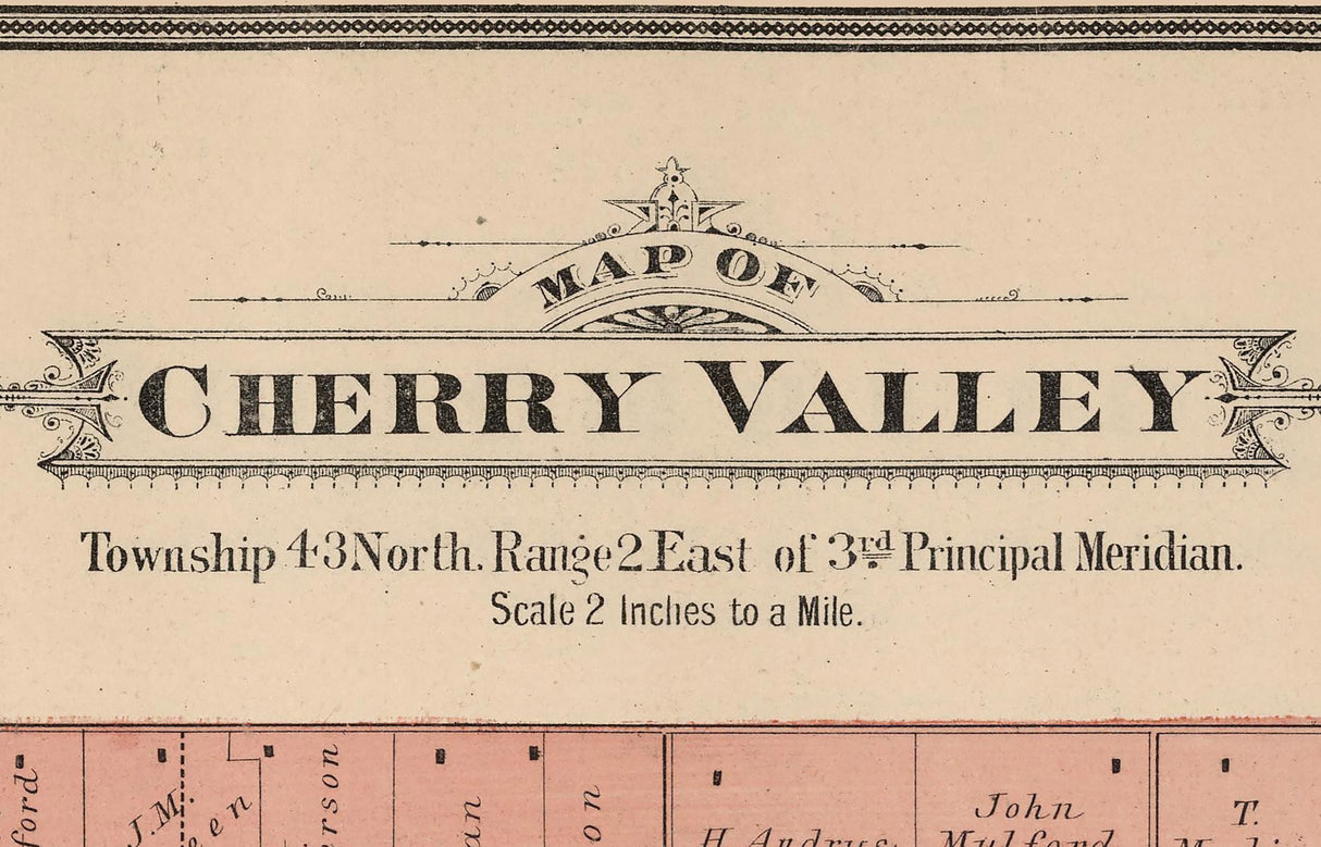 1886 Map of Cherry Valley Township Winnebago County Illinois