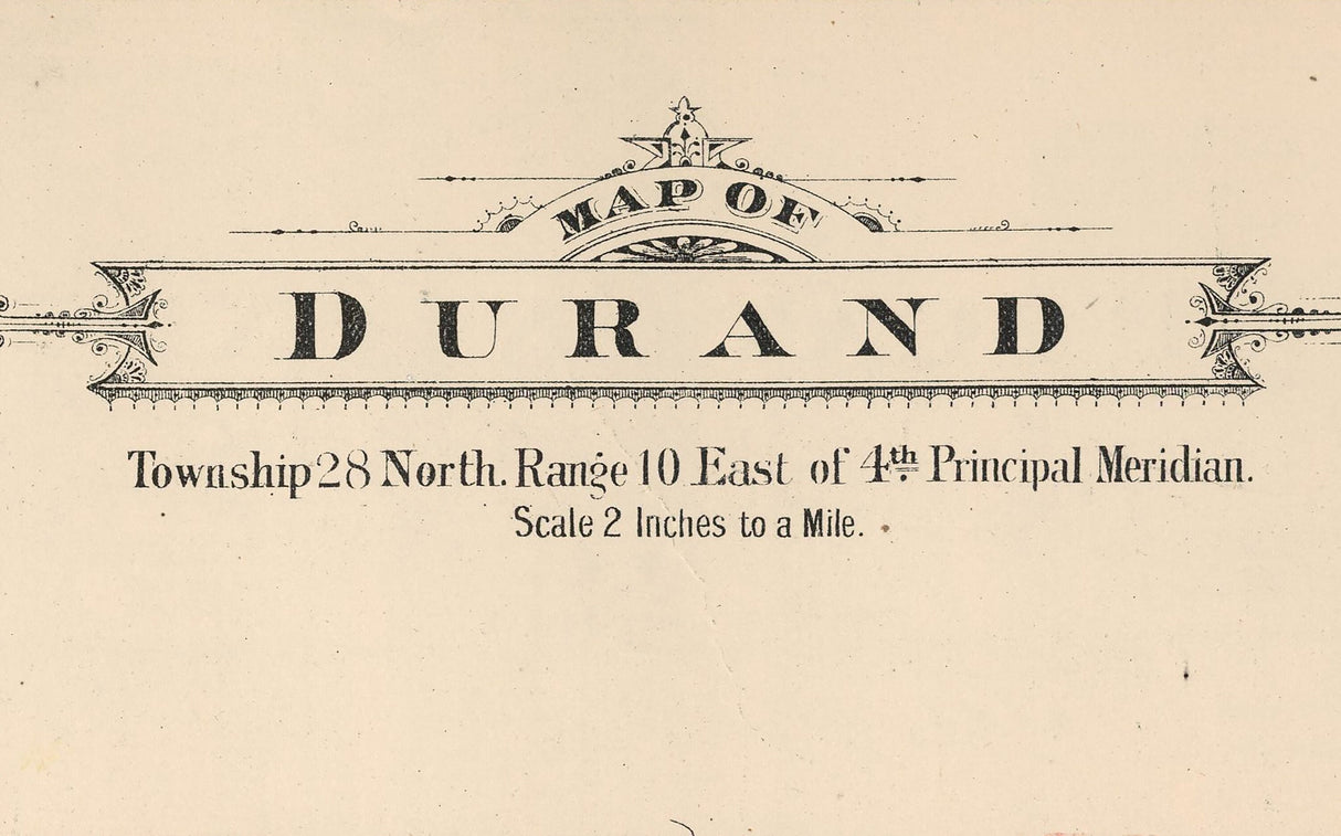 1886 Map of Durand Township Winnebago County Illinois